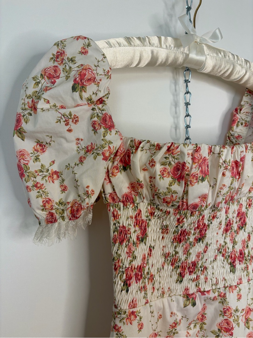 House of CB White Midi Dress with Pink Floral Print - Picture 5 of 8